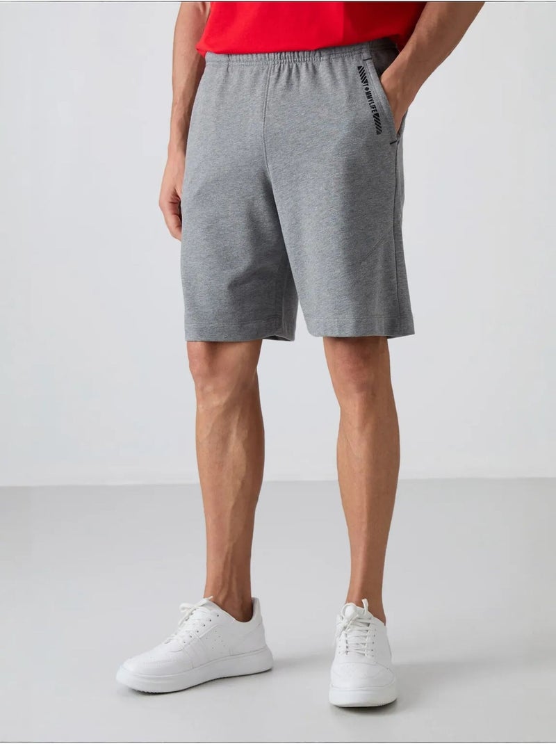 Shorts masculinos em mistura de algodão tommy Cinza - Kiabi