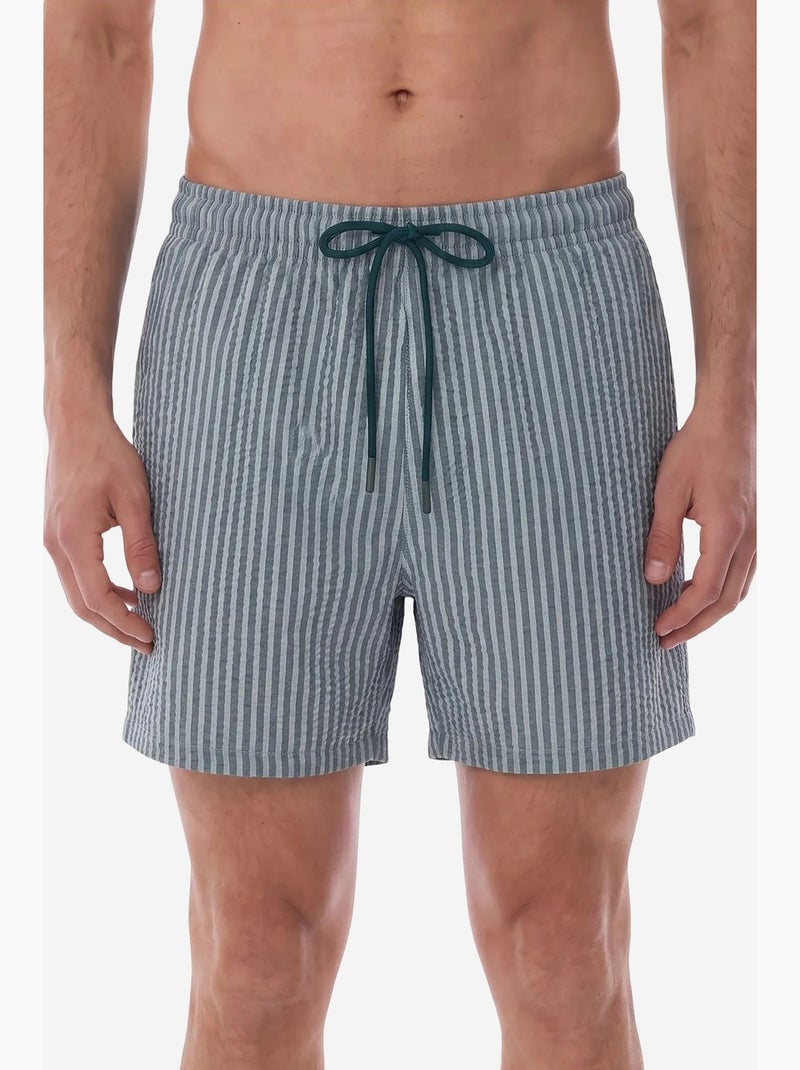 Shorts masculinos tissue às riscas penti Cinza - Kiabi
