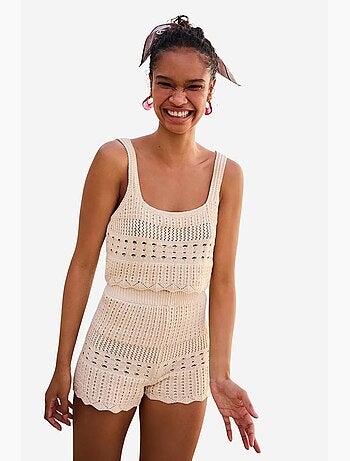 Shorts mini colette com detalhe bordado penti