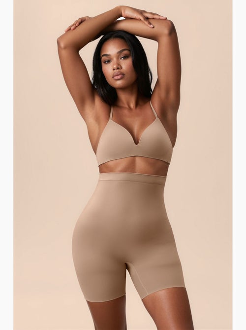 Shorts modeladores premium sem costuras de cintura alta até meio da coxa hiccup - Kiabi