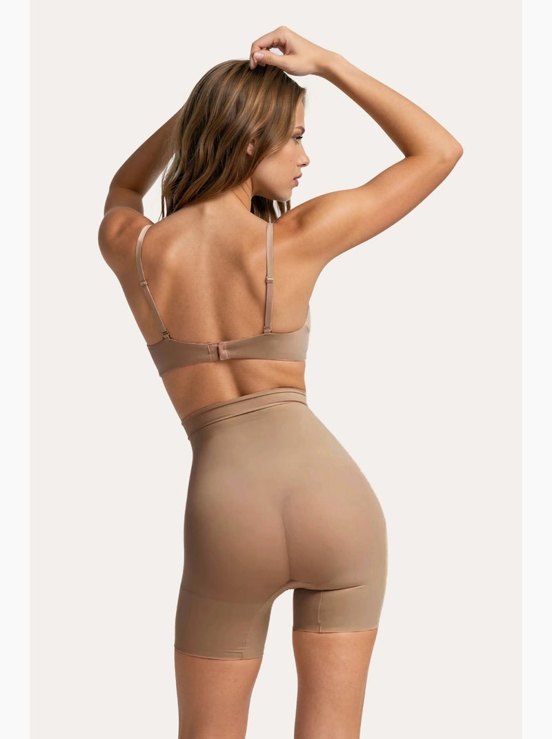 Shorts modeladores premium sem costuras de cintura alta até meio da coxa hiccup Bege - Kiabi