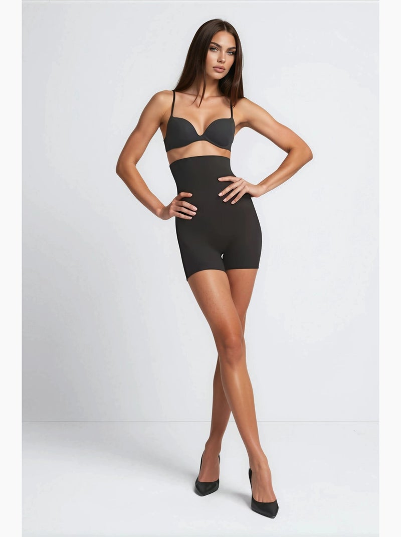 Shorts modeladores premium sem costuras de cintura alta até meio da coxa hiccup Preto - Kiabi