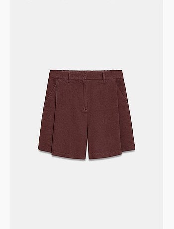 Shorts tecidos de cintura alta e perna larga dilvin