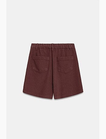 Shorts tecidos de cintura alta e perna larga dilvin