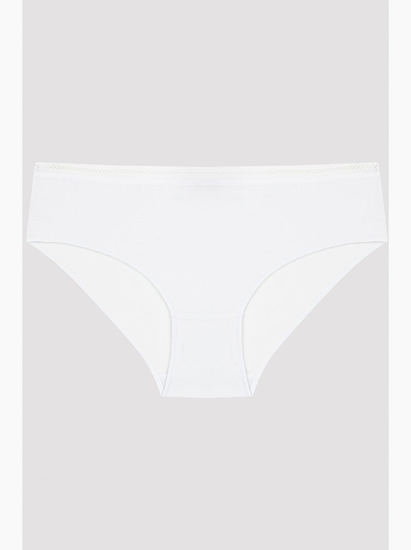 Shorty de algodão com acabamento penti Branco - Kiabi