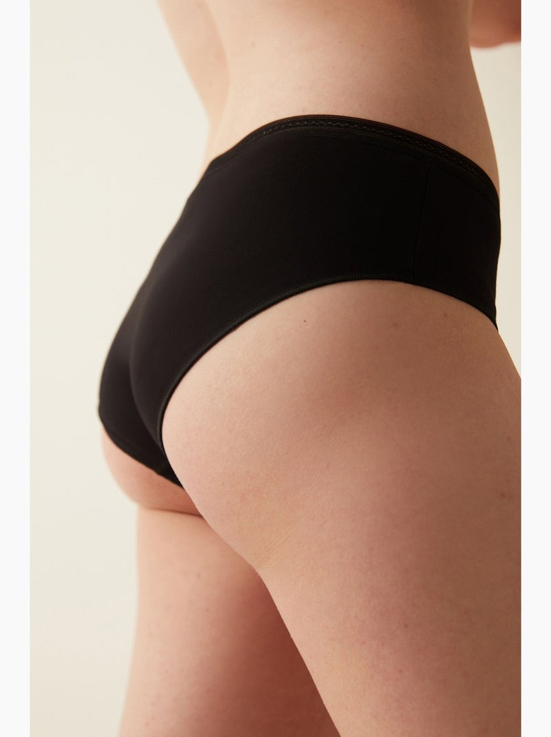 Shorty de algodão com acabamento penti Preto - Kiabi