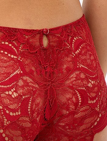Shorty de renda com lantejoulas