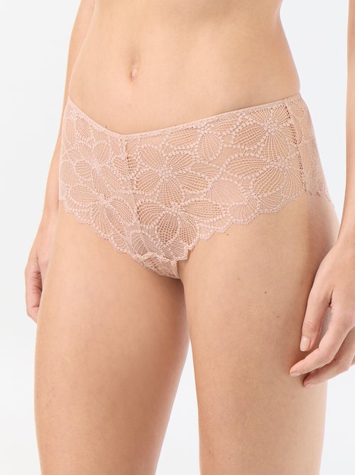 Shorty de renda transparente florida - Kiabi