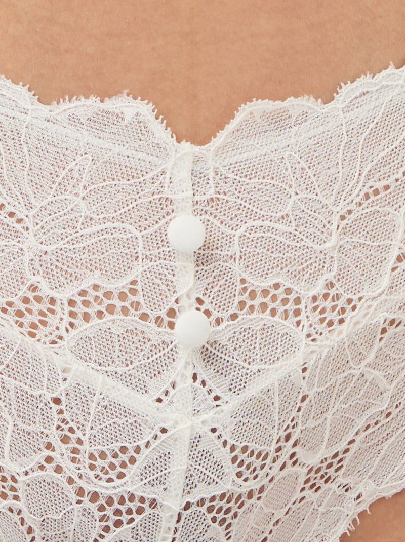Shorty em renda acetinada Branco - Kiabi