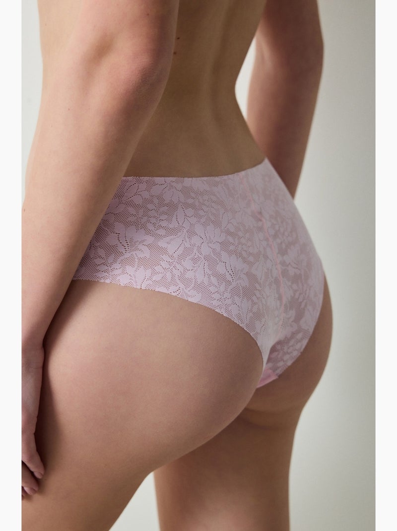 Shorty invisível de renda cortada a laser penti Rosa-claro - Kiabi