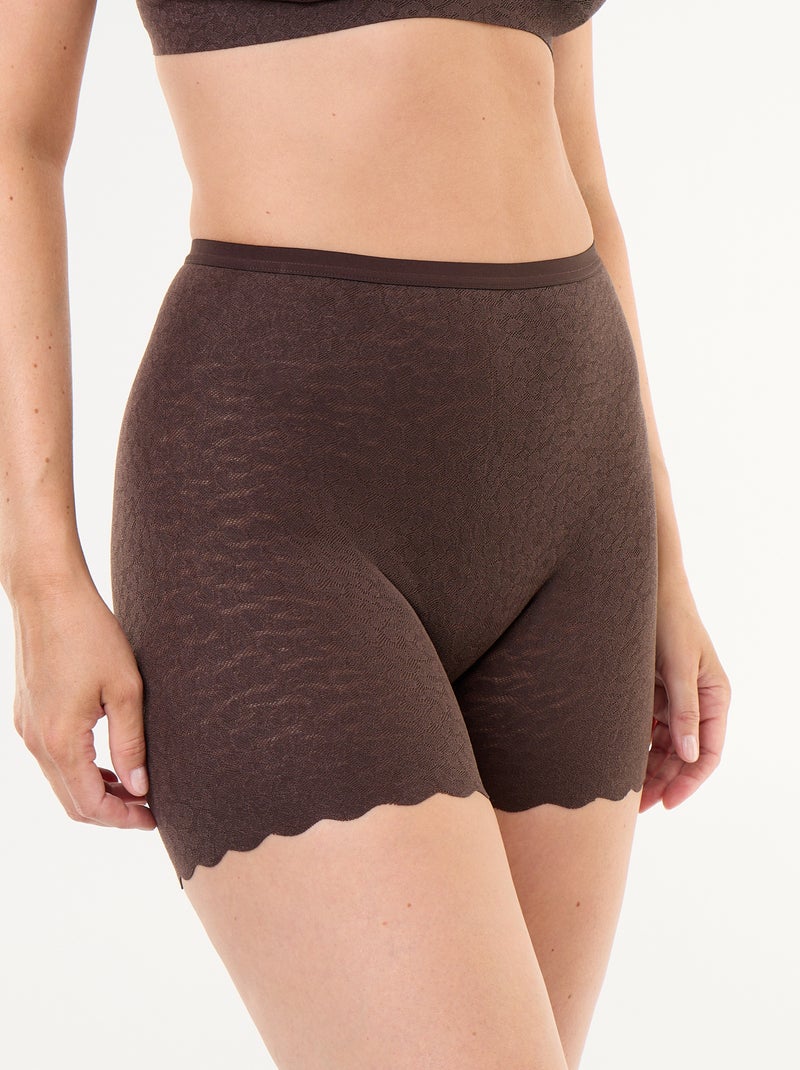 Shorty liso de renda Castanho - Kiabi