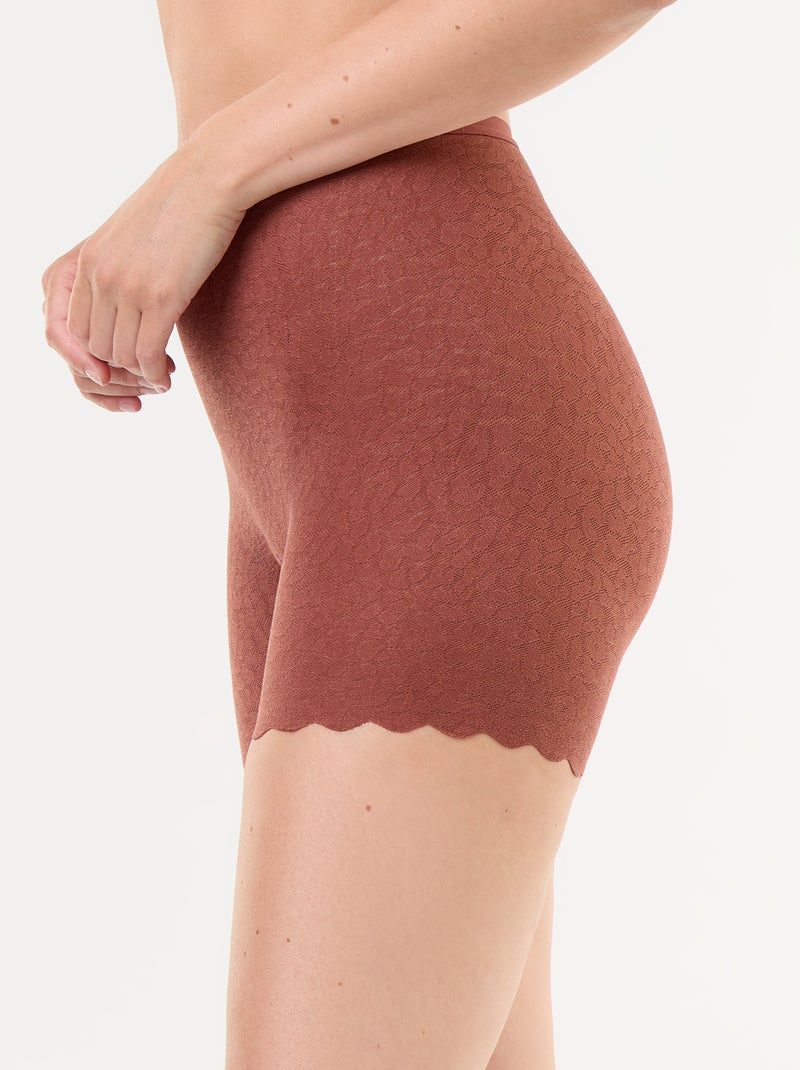 Shorty liso de renda Castanho - Kiabi