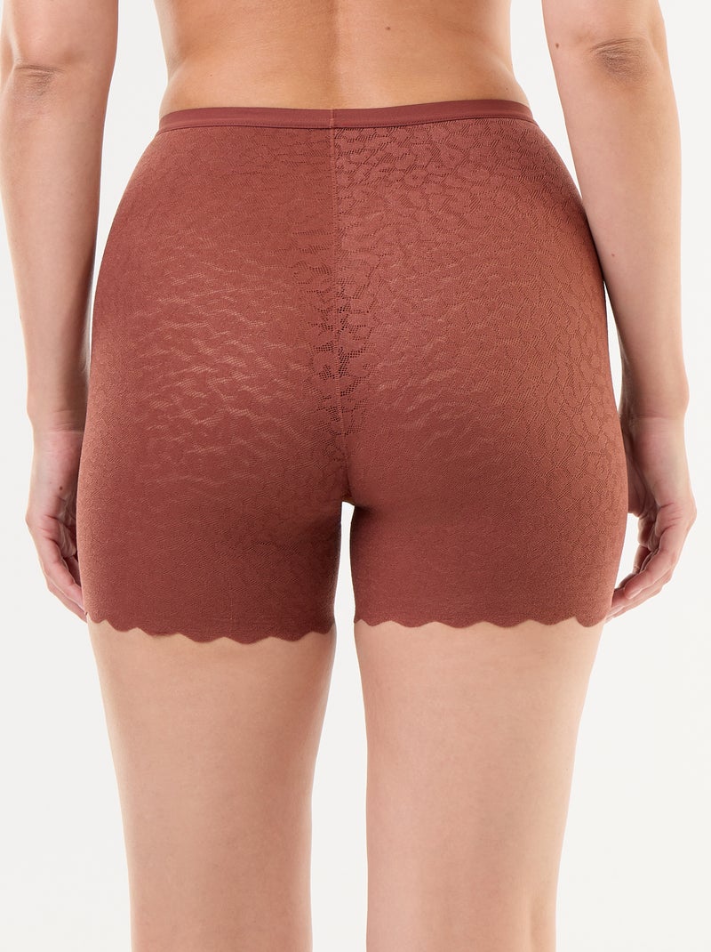 Shorty liso de renda Castanho - Kiabi