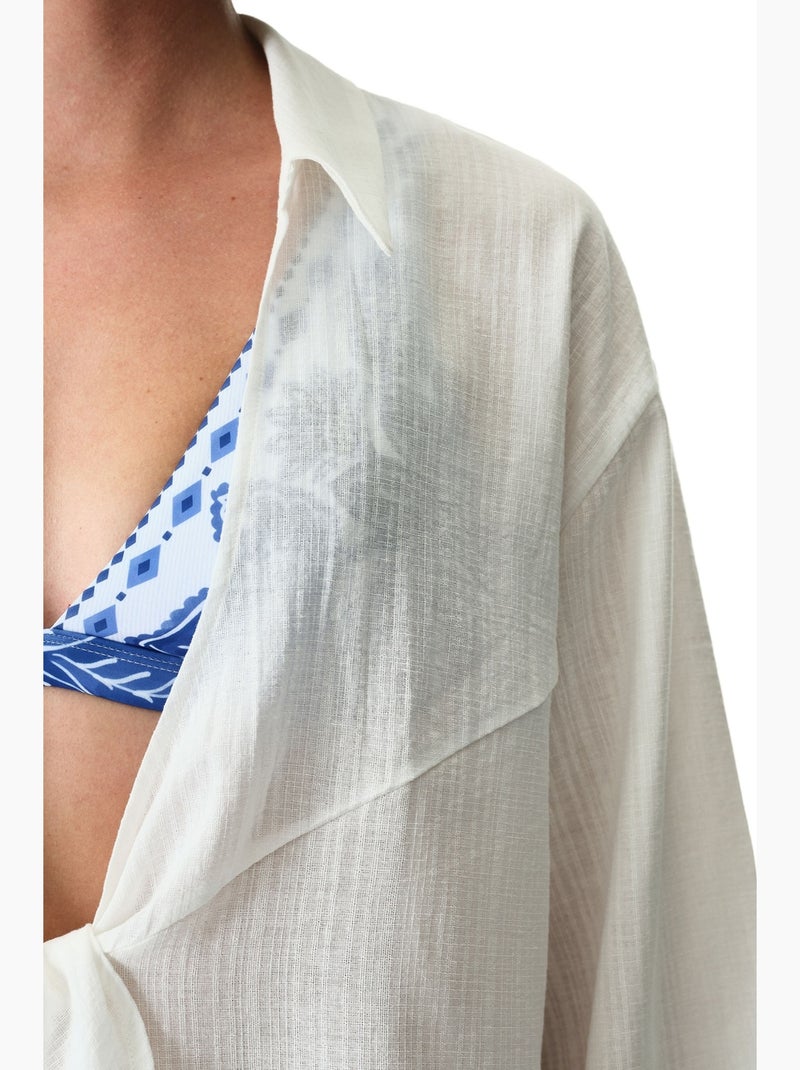 Sienna camisa de manga comprida penti Branco - Kiabi