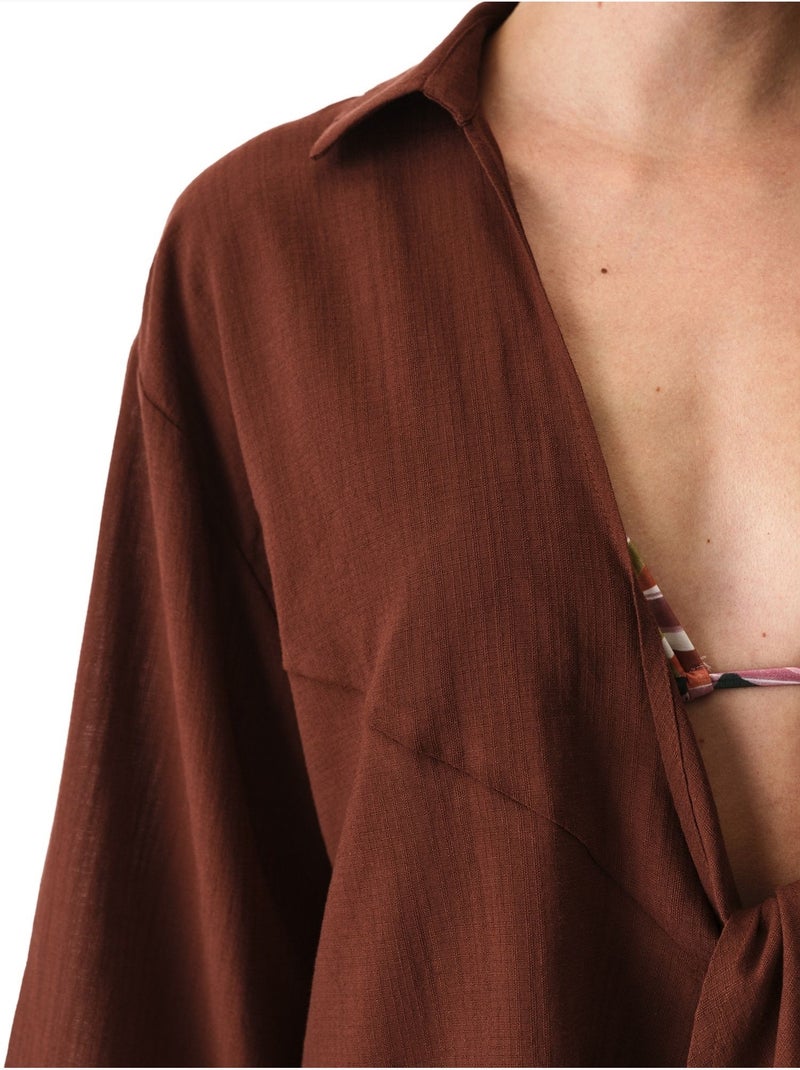 Sienna camisa de manga comprida penti Castanho - Kiabi