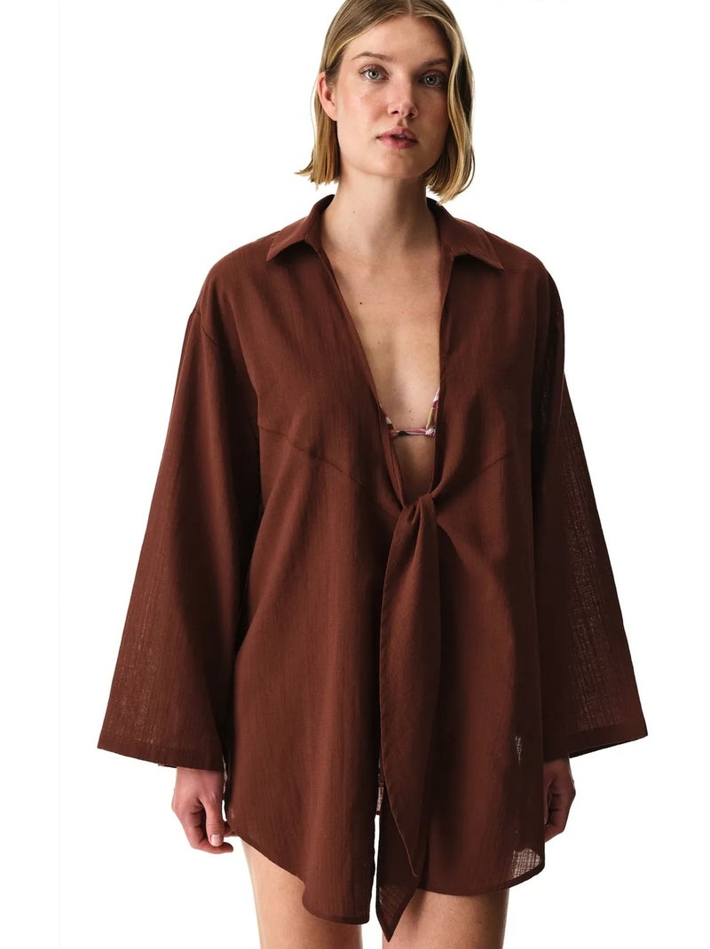 Sienna camisa de manga comprida penti Castanho - Kiabi