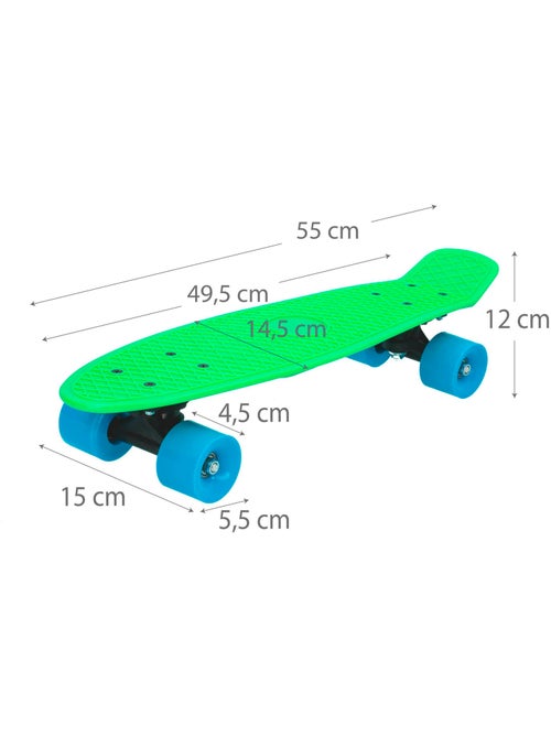 Skate com rodas de pvc 55 cm - verde - Kiabi