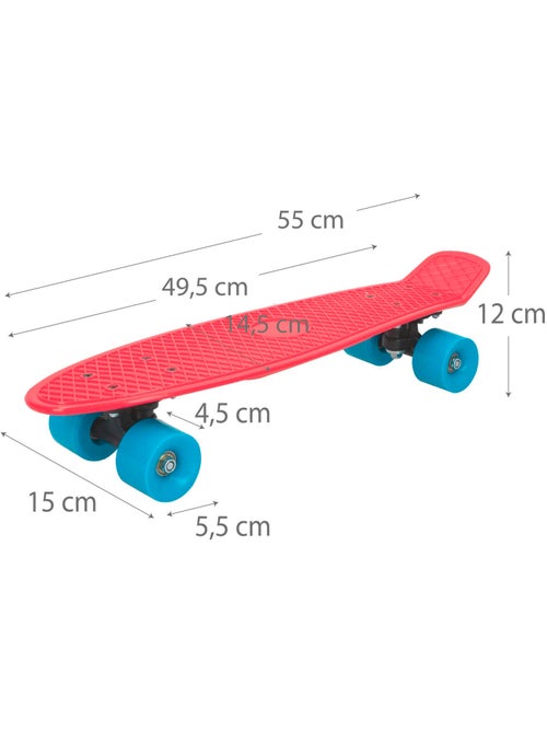 Skate com rodas de pvc 55 cm - vermelho - Kiabi