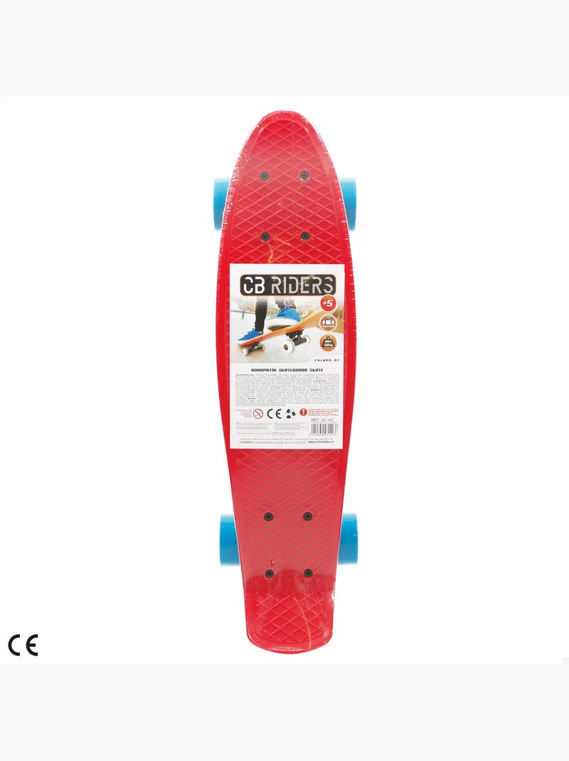 Skate com rodas de pvc 55 cm - vermelho N/D - Kiabi