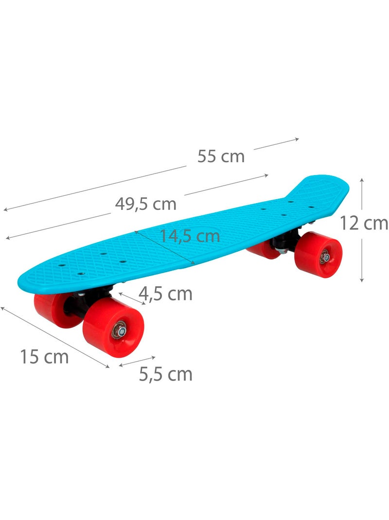 Skate com rodas em pvc 55 cm - azul N/D - Kiabi
