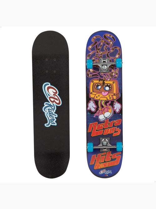 Skate de madeira retro 80's hits com eixo de alumínio 79x20 cm cb riders - Kiabi