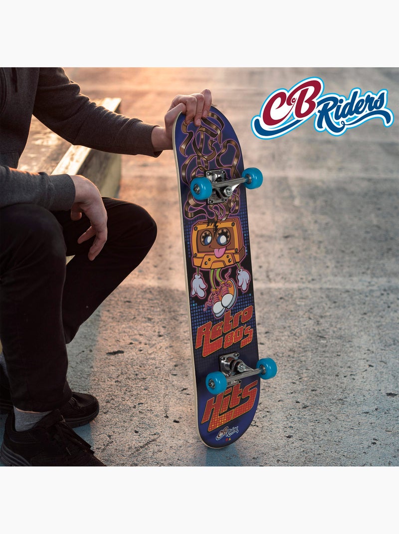 Skate de madeira retro 80's hits com eixo de alumínio 79x20 cm cb riders N/D - Kiabi