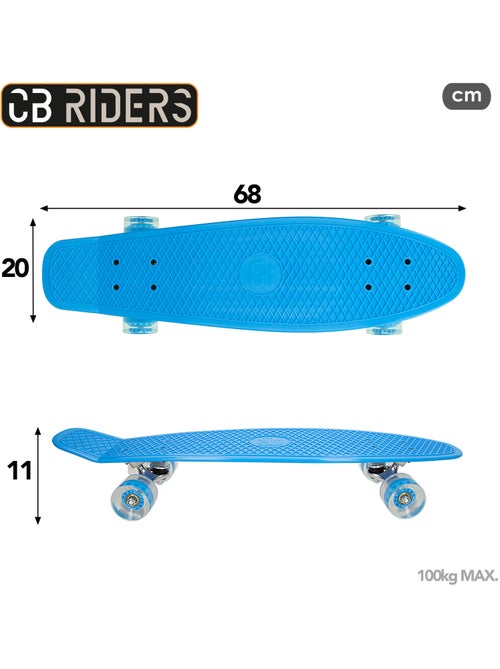 Skate infantil 4 rodas azul 68 cm cb riders - Kiabi