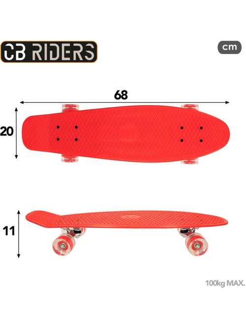 Skate infantil 4 rodas vermelho 68 cm cb riders - Kiabi