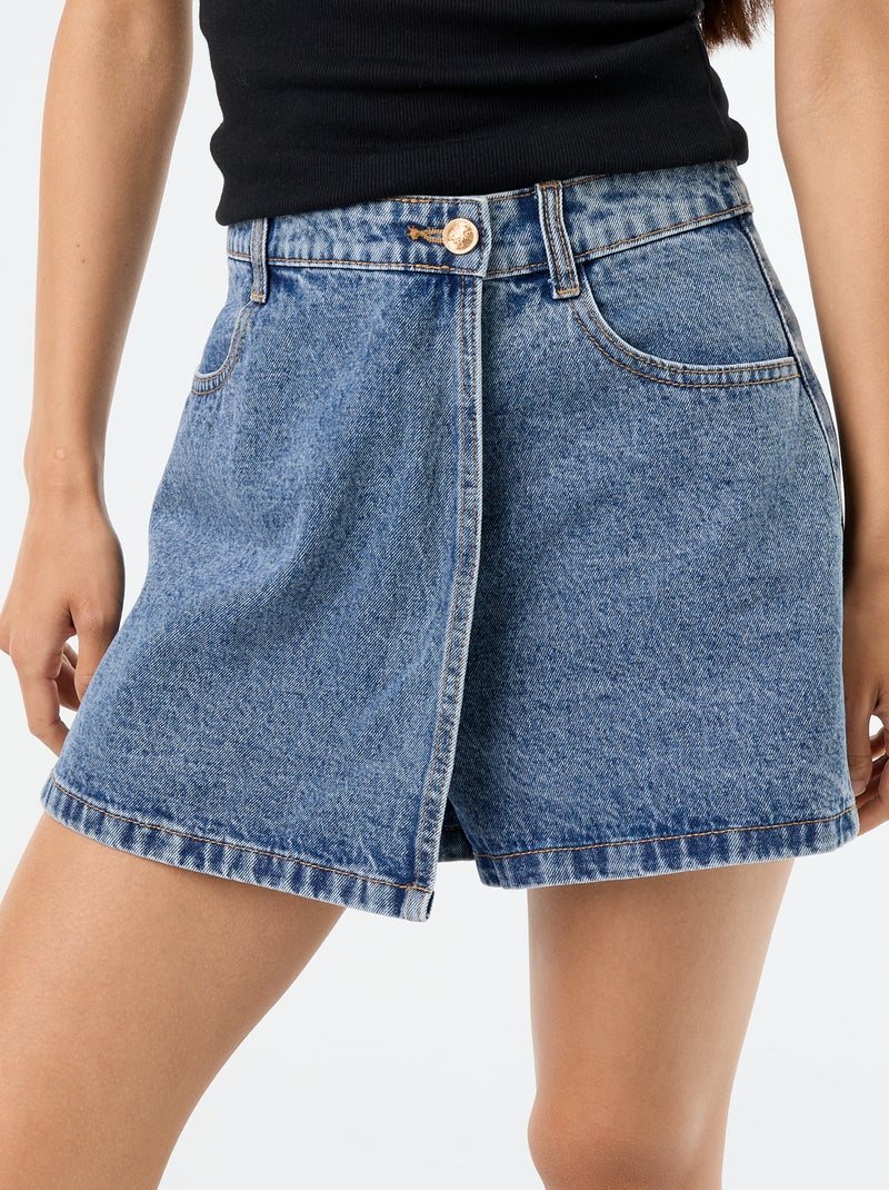 Skort de ganga de cintura alta Azul - Kiabi