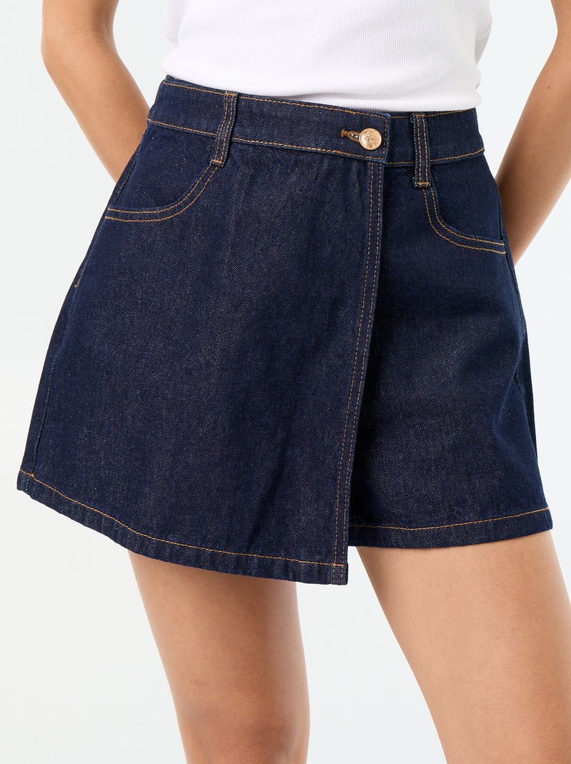 Skort de ganga de cintura alta Azul - Kiabi