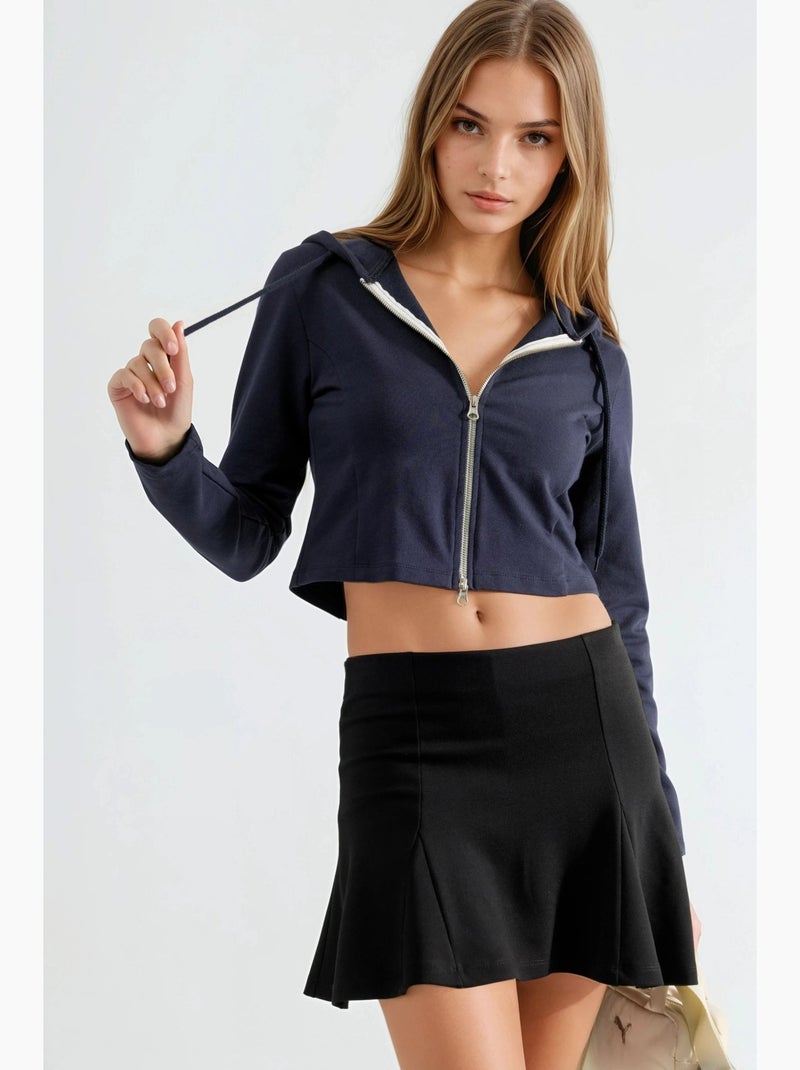 Skort mini plissado busem Preto - Kiabi