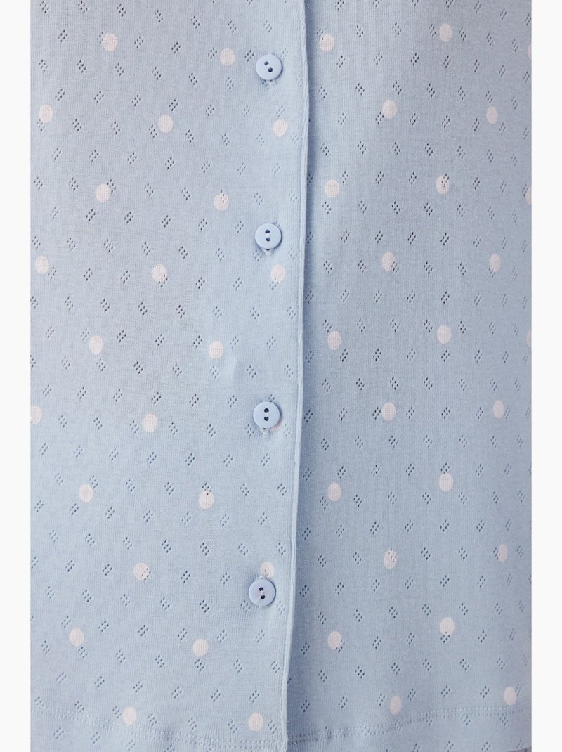 Sky pointel conjunto de pijama de bolinhas, manga curta e capri penti Azul-céu - Kiabi