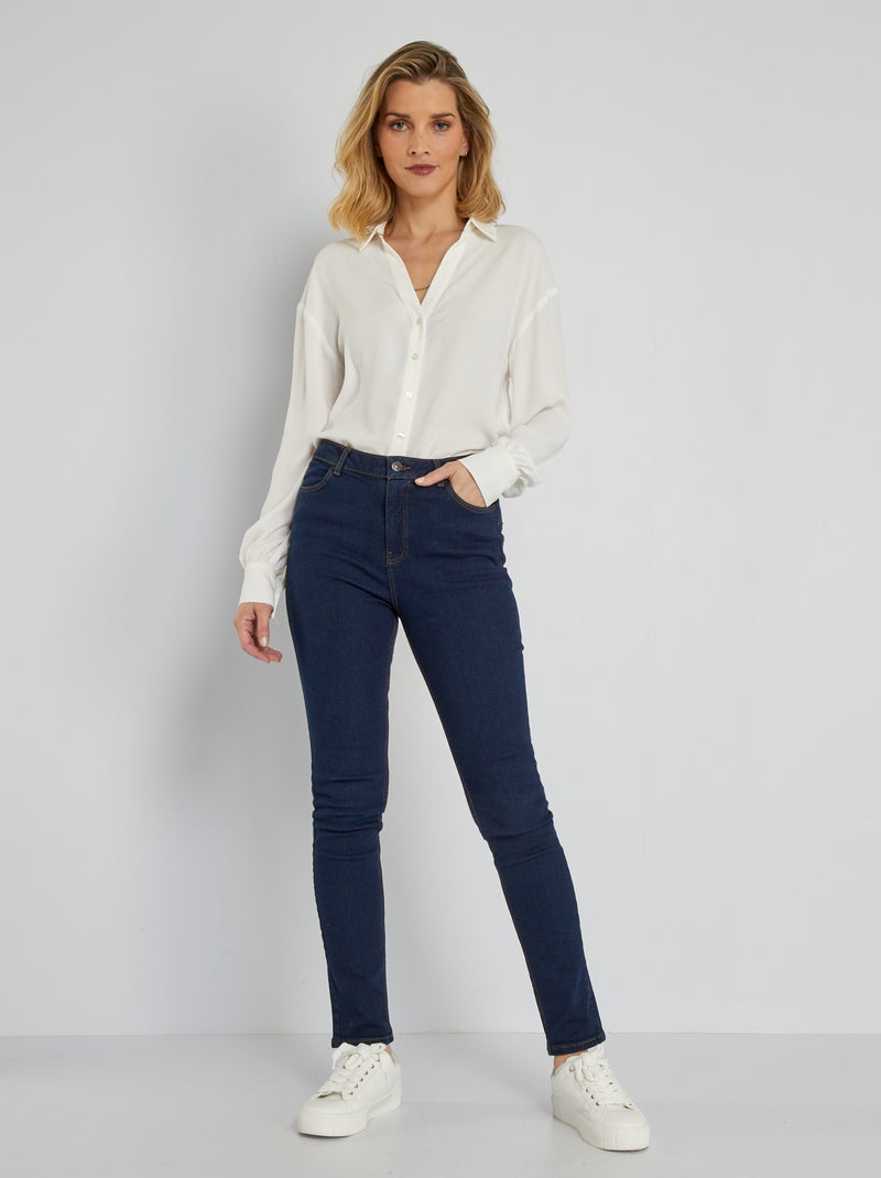 Slim com cintura subida de ganga AZUL - Kiabi