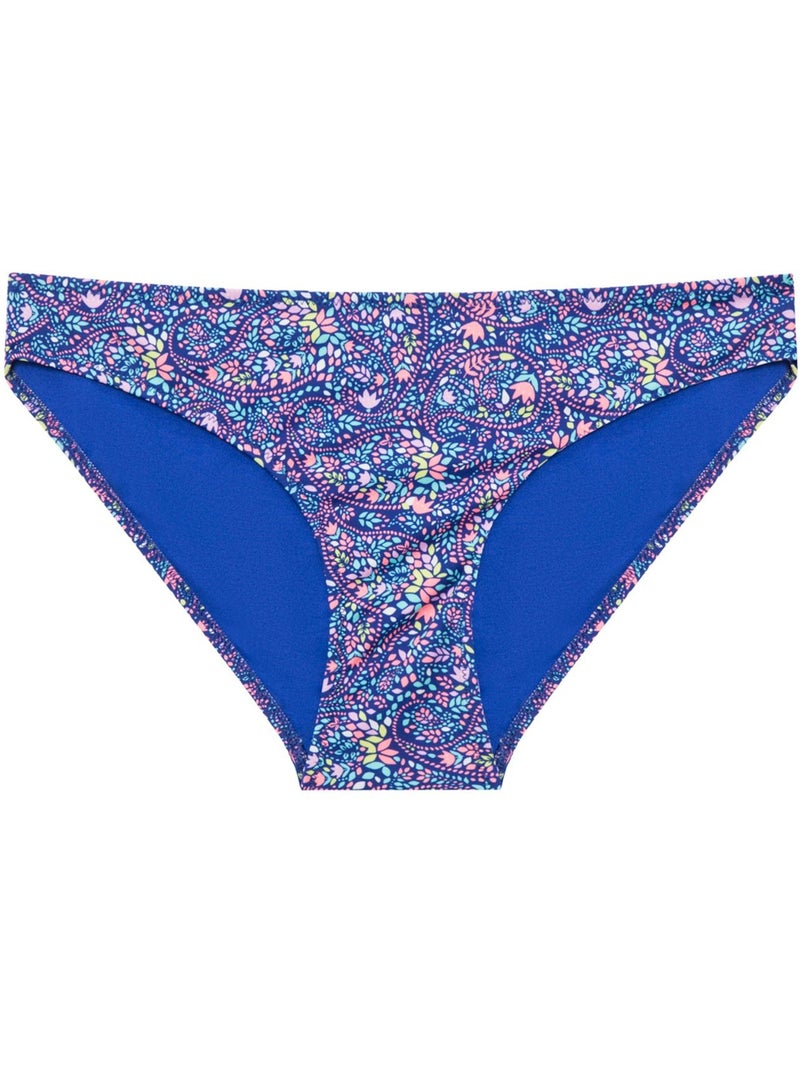 Slip de biquíni floral penti Azul Rosa Branco - Kiabi