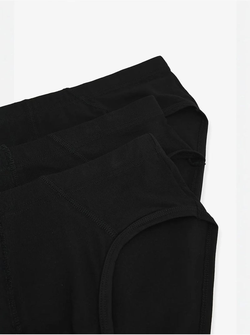 Slip masculino basic tape pack de 3 penti Preto - Kiabi