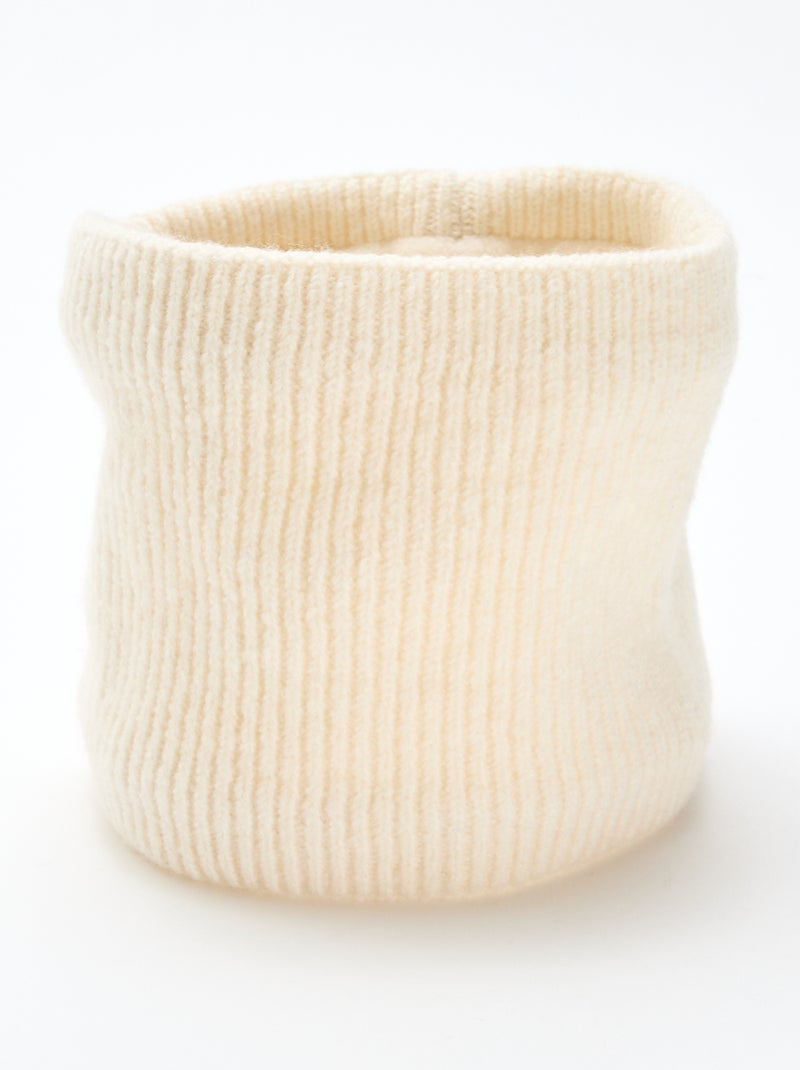 Snood em malha lisa Branco - Kiabi