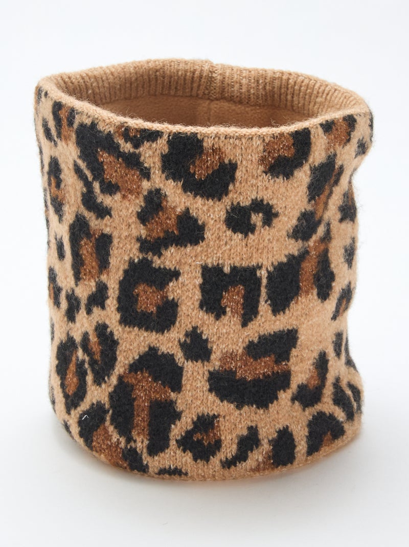 Snood em malha lisa Castanho - Kiabi