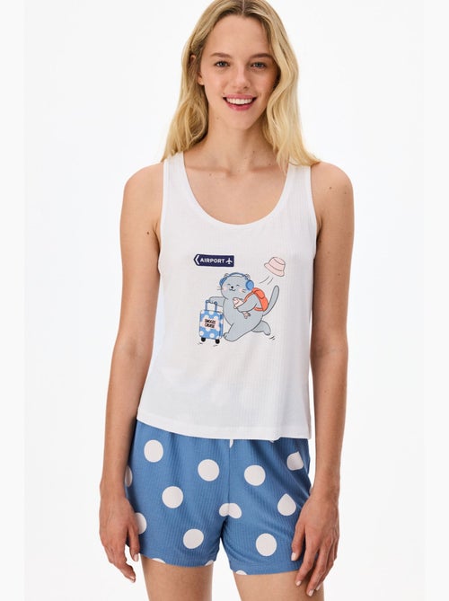Snooze cruise conjunto de pijama curto com estampa de gato penti - Kiabi Snooze cruise conjunto de pijama curto com estampa de gato penti - Kiabi