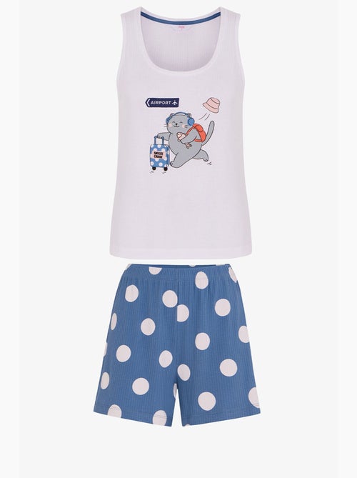 Snooze cruise conjunto de pijama curto com estampa de gato penti - Kiabi Snooze cruise conjunto de pijama curto com estampa de gato penti - Kiabi