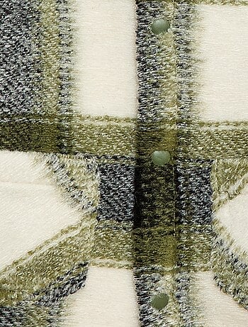 Sobrecamisa aos quadrados com efeito lã