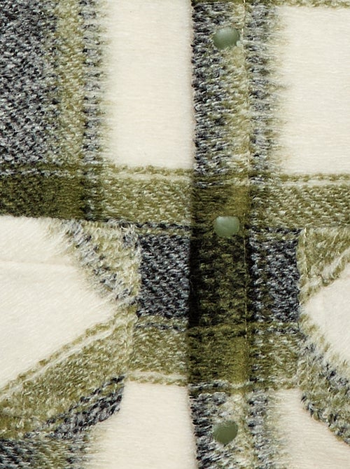 Sobrecamisa aos quadrados com efeito lã - Kiabi