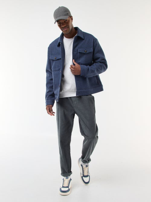 Sobrecamisa com 2 bolsos com aba abotoados no peito - Kiabi