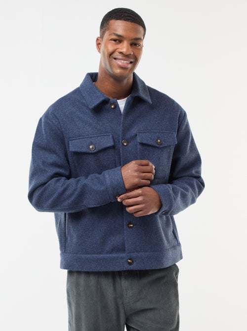 Sobrecamisa com 2 bolsos com aba abotoados no peito - Kiabi