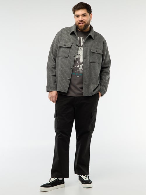 Sobrecamisa com abertura de botões e bolsos com aba - Kiabi