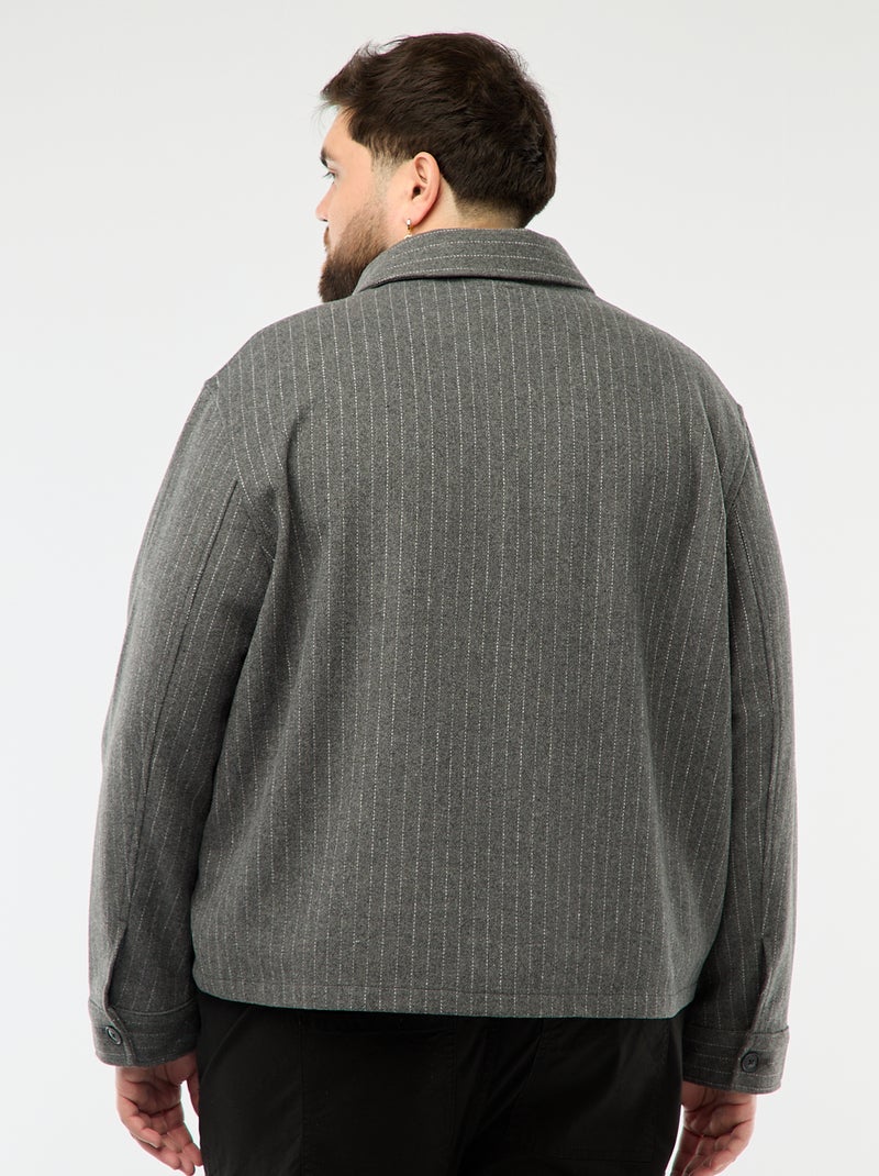 Sobrecamisa com abertura de botões e bolsos com aba Cinza - Kiabi