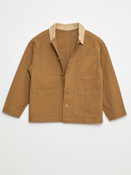 Sobrecamisa com gola canelada - Kiabi