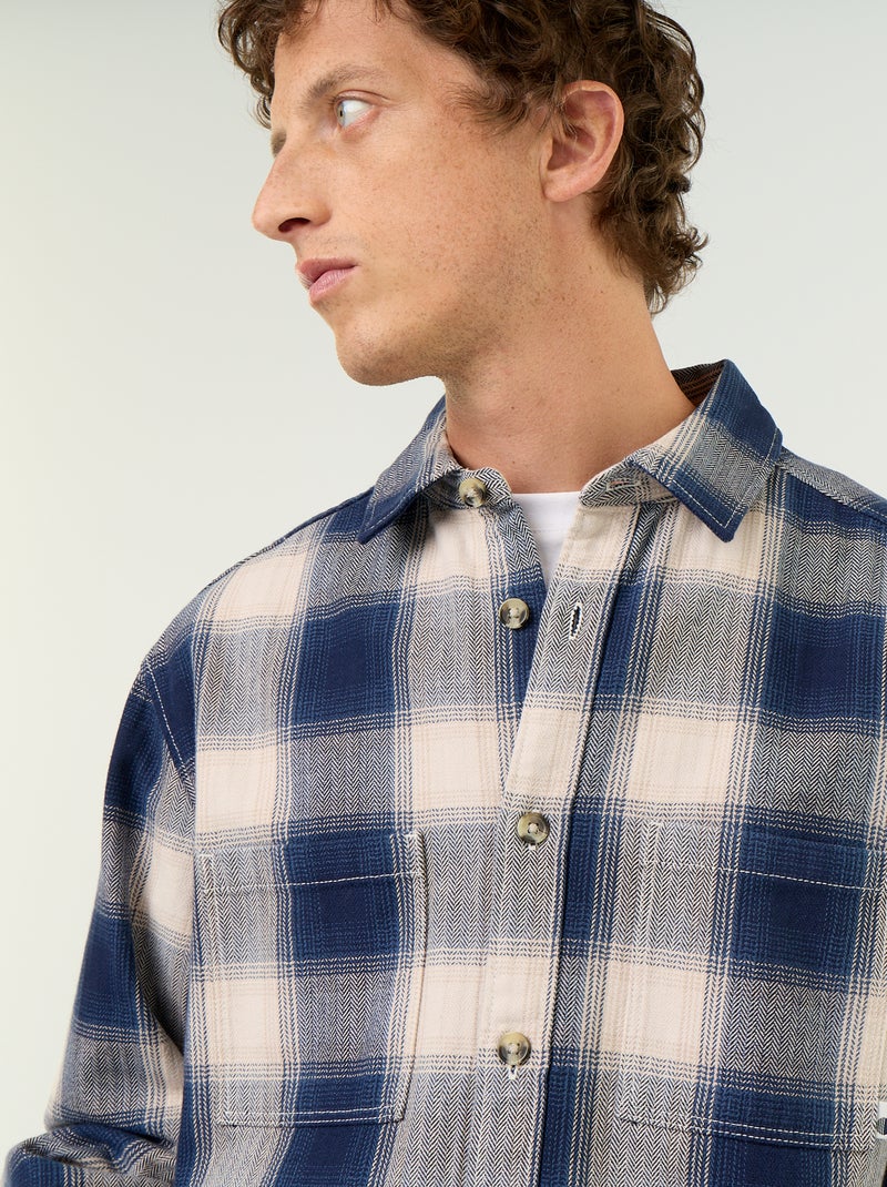Sobrecamisa com padrão Azul - Kiabi