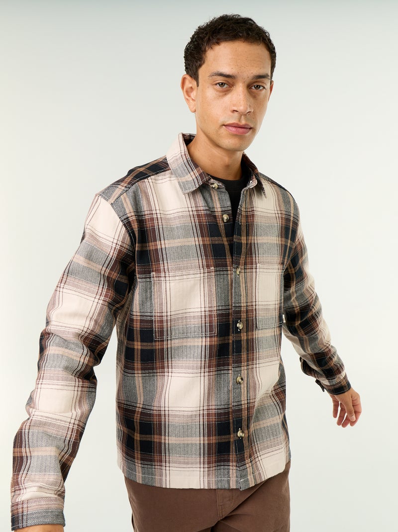 Sobrecamisa com padrão Castanho - Kiabi