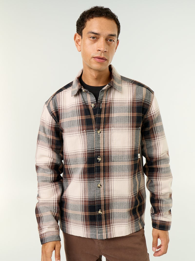 Sobrecamisa com padrão Castanho - Kiabi
