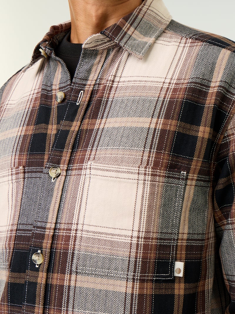 Sobrecamisa com padrão Castanho - Kiabi